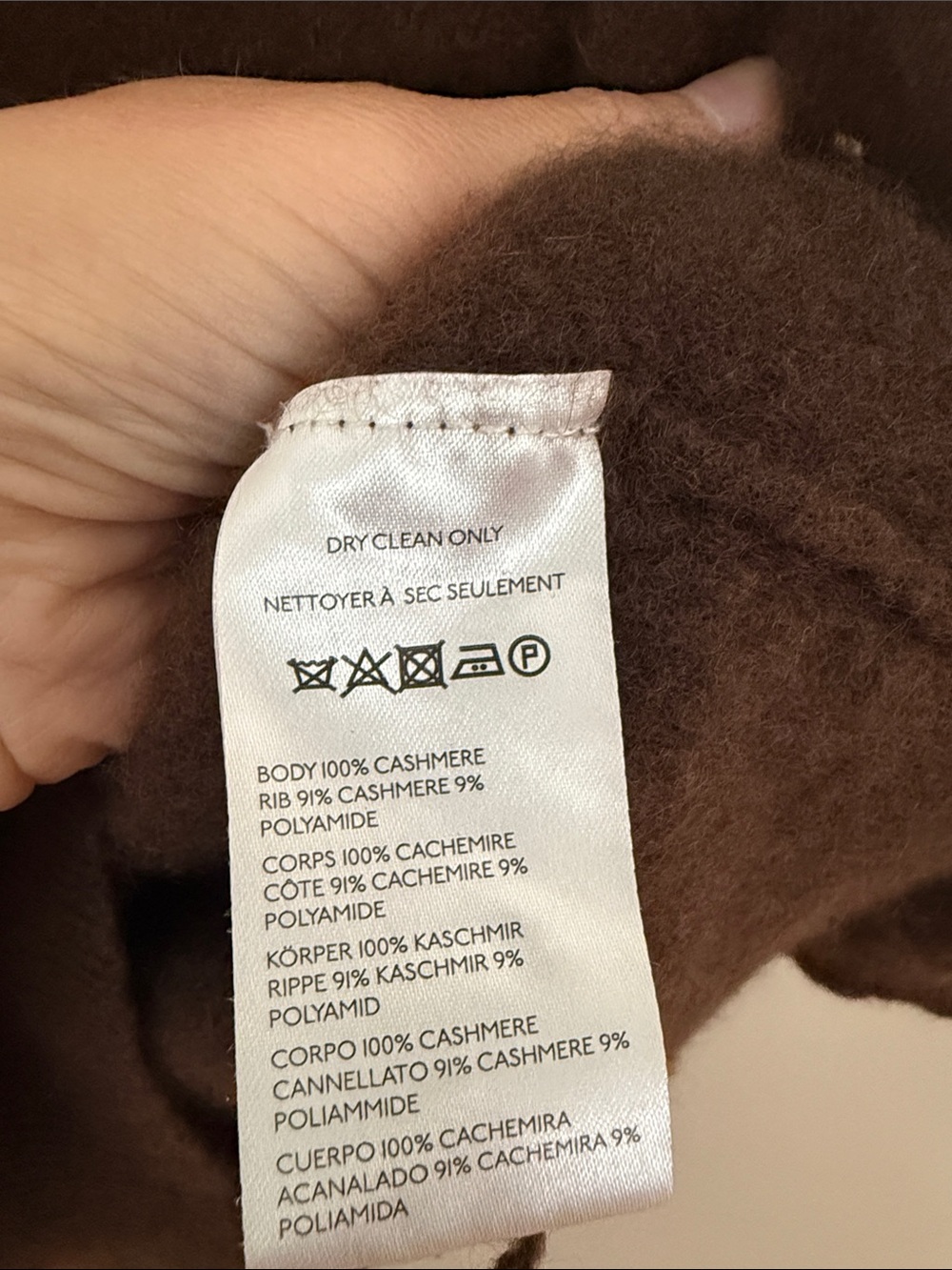 Anthropologie Maeve Brown 100% Cashmere Puff Sleeve Cardigan Medium - Picture 6 of 6